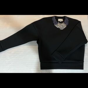 Phillip Lim beaded neoprene oversized top. Color: black